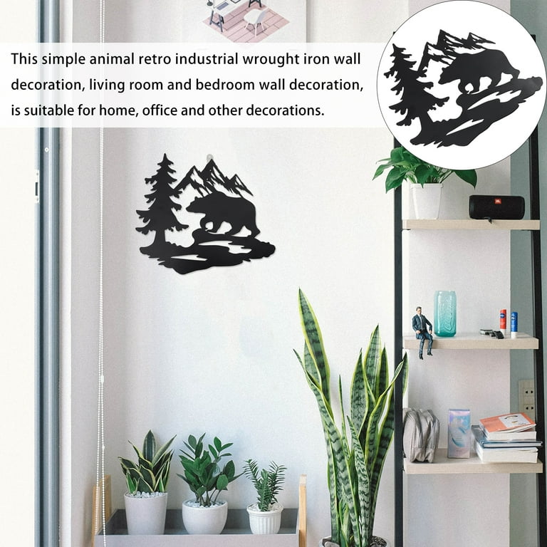 Home Iron Craft Ornament Simulation Animal Theme Silhouette Wall Decoration