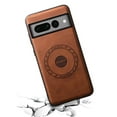 thumbnail image 2 of for Google Pixel 7 Pro PU Leather Case Compatible with Mag-Safe, Slim Vintage Luxury PU Non-Slip Grip Shockproof Bumper Protective Cover Magnetic Phone Case for Google Pixel 7 Pro, Brown, 2 of 4