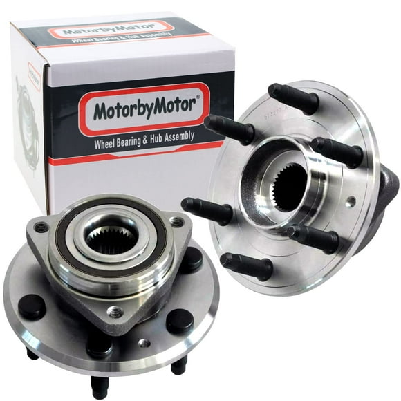 MotorbyMotor 513277 Front Rear Wheel Bearing and Hub Assembly Fits for Buick Enclave, Chevy Traverse, GMC Acadia, Saturn Outlook Wheel Hub Bearing Assembly 6 Lug with ABS-2pc Set