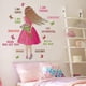 thumbnail image 2 of Un conjunto de pegatinas de pared de niña bonita, flores, mariposas, palabras inspiradoras, decoración de pared para dormitorio, sala de estar, oficina, 2 of 4