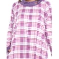 thumbnail image 4 of Casual Nights Women's Plaid Long Sleeve Zip Up Long Nightgown, 4 of 4