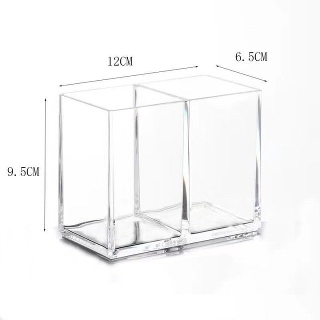 Caja de almacenamiento para brochas de maquillaje, estuche acrílico con patrón de diamante, organizador de mesa