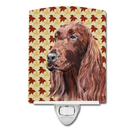 

Caroline s Treasures SC9538CNL Irish Setter Fall Leaves Ceramic Night Light 6x4x3 multicolor