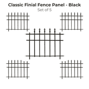 Panacea Finial Decorative Metal Garden Fence Border - Expandable Lawn Fencing, 5 pack
