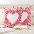 thumbnail image 3 of Valentine's Day Pillow Covers 2 Pack Romantic Sweet Red Pink Gradient Love Heart Pillowcase Waterproof Outdoor Throw Pillow Cover for Patio Garden Square Cushion 26”x26”, 3 of 9