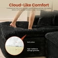 thumbnail image 5 of Ovios 105" Modular Sectional Sofa Deep Seat Cloud Couch L-Shaped Plush Corduroy Sofa with Chaise Modern Upholstered Couch for Living Room Bedroom No Assembly Required(Left Facing Chaise, Black), 5 of 10
