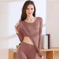 thumbnail image 2 of Women Elastic Thermal Inner Wear Thermal Underwear Warm Elastic Tops Pants Purple One Size, 2 of 6