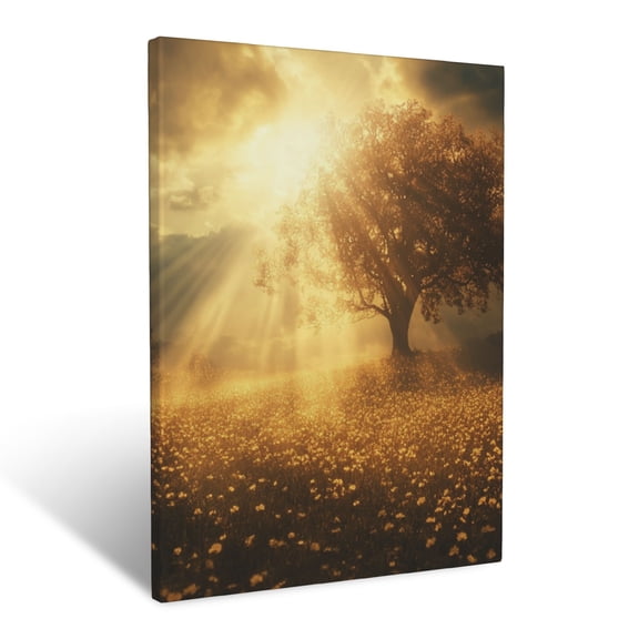 CozyNet The Kingdom Of Heaven As A Mustard Seed Glowing Parable Of Faith Depicted Wall Art Prints With Frame Canvas Perfect for Living Room & Bedroom, Ready to Hang, Wall Decor 12"x16"