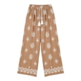 thumbnail image 5 of ibiyuan Women Dress Pants Wide Leg Linen Palazzo Pants Comfy Women Trousers Drawstring Lounge Pants Women for Work Business Casual, 5 of 5