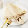 thumbnail image 5 of Ksopiavobs Handmade Gauze Napkins 16.5x16.5 Inches 100% Cotton Cloth Napkins, Set of 10 Versatile Handmade Square Rustic Fringe Napkins for Dinner, Wedding and Parties, Beige, 5 of 6