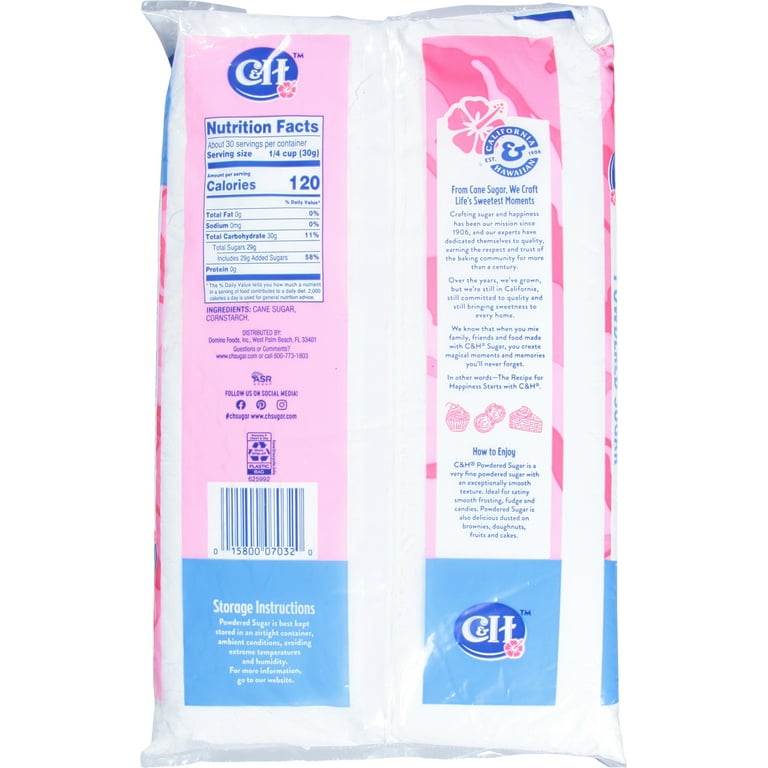 C&H Premium Cane Powdered Sugar, 2 lb