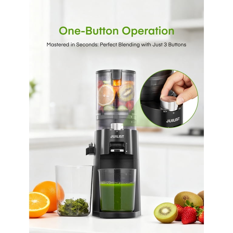 Juilist Cold Press Juicer with 4.13 Inch Chute, Black photo 4