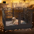 thumbnail image 3 of Dog Playpen Fence Detachable Play Pen Exercise Puppy Kennel Cage Dogs Supplies Dog Fences 8 Panels with Waterproof Fertility Pad ShopWise Round, 3 of 6