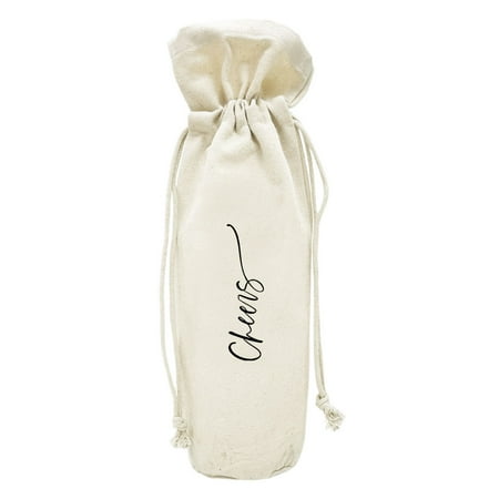 

Koyal Wholesale Cheers Wine Bag Wine Bottle Cover Wedding Canvas Wine Bag Wedding Gifts Wedding Day 1-Pack