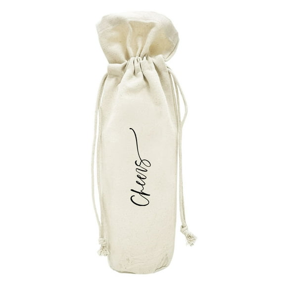 Koyal Wholesale Cheers Wine Bag, Wine Bottle Cover, Wedding Canvas Wine Bag, Wedding Gifts, Wedding Day, 1-Pack