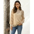 thumbnail image 5 of Zeagoo Lace Long Sleeve Top Womens Puffy Sleeve Dressy Casual Shirts Sexy Going Out Date Night Blouses, 5 of 8
