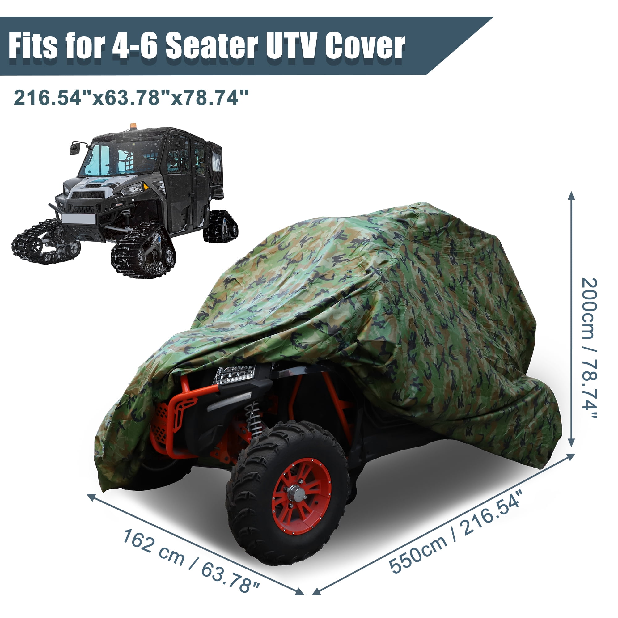 Unique Bargains UTV Waterproof Full Cover for Polaris RZR 4-6 Seater Camouflage Color