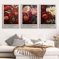 thumbnail image 4 of William Morris Blue Peony Postes Canvas Wall Art Prints Aesthetic Set of 3 Vintage Floral Wall Decor Exhibition Flower Market Pictures Paintings Art Decor with Wooden Frame, 4 of 7