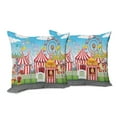 thumbnail image 6 of Ambesonne Landscape Throw Pillow Cover 2 Pack, Carnival Many Rides, 24", Multicolor, 6 of 6