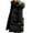 Black, variant on Girls' Winter Coat Waterproof Parka Thickened Warm Long Jacket with Removable Faux Fur Hood Cotton Wadding for Snow Days
