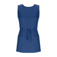 thumbnail image 7 of JoveMarine Dresses for Women Summer Casual V-Neck - Drawstring Waist Short Beach Vacation T-Shirt Dress with Pockets, Sleeveless Lightweight,Blue S, 7 of 7