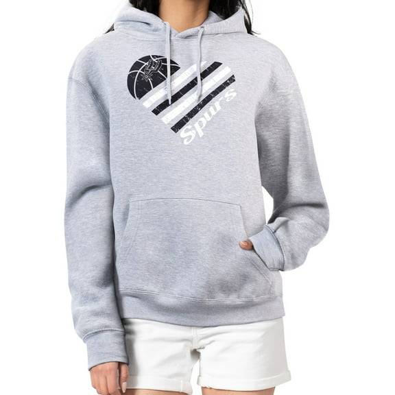 Women's G-III 4Her by Carl Banks  Heather Gray San Antonio Spurs  Heart Pullover Hoodie