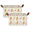 thumbnail image 2 of Rectangle Storage Basket with Handles Rabbit Carrot Collapsible Storage Bin Large Storage Bins Decorative for Clothes Toys Bedroom, 2 of 8