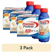 (3 pack) Premier Protein Shake, Vanilla, 30g Protein, 11.5 fl oz, 12 Ct