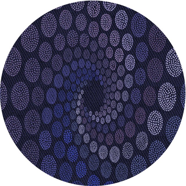 Ahgly Tapis Rond Lavable en Machine Intérieur Transitionnel Violet Pervenche Profond, 7 Pieds Rond
