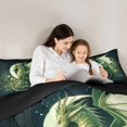 thumbnail image 5 of Feelyou Magic Green Dragon Twin Bedding Sets 7-Piece for Boys, Mystic Western Animal Bedding Comforter Set, Jungle Flower Floral Reversible Sheet Sets, Luxury Bedroom Decor, 5 of 8