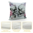 thumbnail image 4 of Nawypu  Throw Pillow Cover Flower Skull Day of Dead Vintage Rose Peony Halloween Design Pattern Gothic Decor Lumbar Pillow Case Cushion for Sofa Couch Bed Standard Queen, 4 of 5