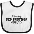 thumbnail image 3 of Inktastic I Love My Big Brother with Hearts Boys or Girls Baby Bib, 3 of 4