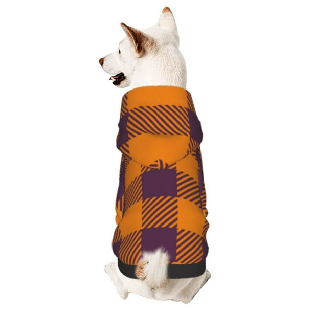 Fotbe Fall Buffalo Plaid Sudadera con Estampado para Perros Pequeños – Suéter con Capucha para Mascotas, Tela Suave de Forro Polar con Bolsillo-Medium