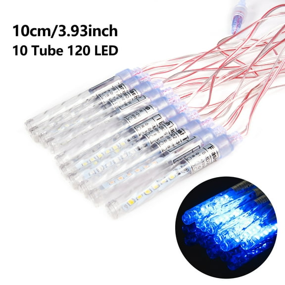 LUXMO Outdoor Meteor Shower Lights, Waterproof 10cm 10 Tube 120 LED Falling Snow Lights Christmas String Light for Garden Outdoor Patio Holiday Party Halloween Decoration