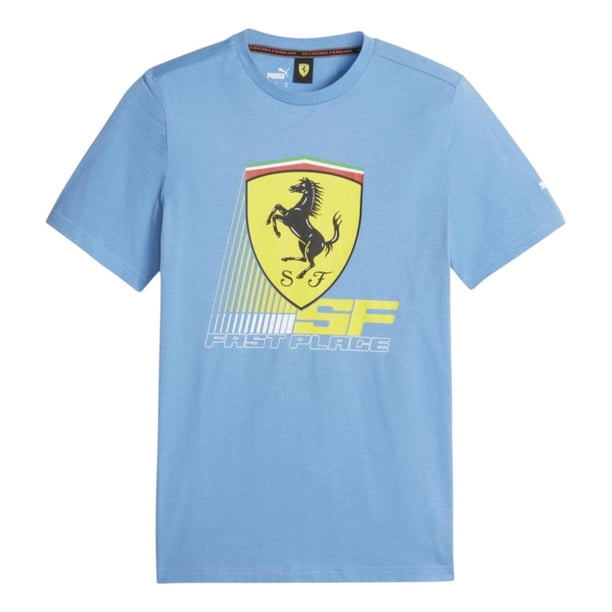 Playera Puma Hombre Scuderia Ferrari Race Big Logo Azul celeste M