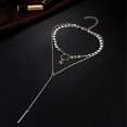 thumbnail image 3 of Bohemia Layered Choker Necklace Gold Disc Choker Star Choker Lariat & Y Necklace Bar Pendant Necklace (silver), 3 of 4