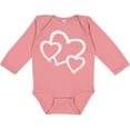 thumbnail image 3 of Inktastic Three White Hearts Boys or Girls Long Sleeve Baby Bodysuit, 3 of 5