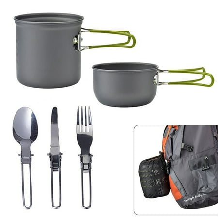 

70 Liter Backpack Hiking Gear for Men Cookware Set Women Camping 70l Backpack Portable Picnic Camping Pot Wild Pot Tableware Barbecue Outdoor 1 To 2 People 5PC People Camping & Hiking