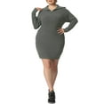 thumbnail image 2 of GRACE & GRANDEUR Robe Chandail Grande Taille pour Femmes en Tricot à Manches Longues avec Fermeture Éclair au Col, Chandail à Enfiler, Robes Chandail Courtes, 2 of 5