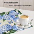 thumbnail image 4 of Blue Hydrangea Spring Placemats Set of 4, 12x18 Inch Floral Summer Seasonal Holiday Farmhouse Table Mats for Party Kitchen Dining Decoration, 4 of 6