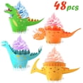 thumbnail image 2 of SUTENG 48pcs Dinosaur Cupcake Wrappers,Baby Shower Decorations, Party Supplies for Wedding and Birthday Party，Cupcake Toppers, Cute Cake Decorations for Girl Birthday Party Supplies,, 2 of 7