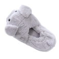 thumbnail image 3 of Funny Slippers piggy slippers for women Warm Animal Slippers Furry Pink Pig Slippers(8-10, Grey Pig with Heel), 3 of 5