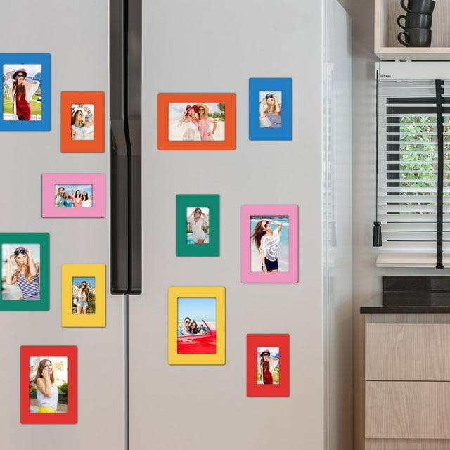 Vaidha Magnetic Picture Frame Magnetic Display Sticker Children Photo Frame Punchfree Certificate Picture Frame Magnetic Picture Frame 6pcs Mixed Color Installation