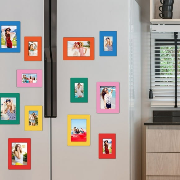 Vaidha Magnetic Picture Frame Magnetic Display Sticker Children Photo Frame Punchfree Certificate Picture Frame Magnetic Picture Frame 6pcs Mixed Color Installation