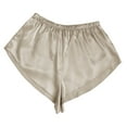 thumbnail image 2 of HaoXianJian Women's Satin Silk Elastic Waist Sleep Bottom Solid Loungewear Pajama Shorts, 2 of 3