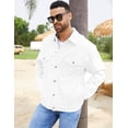 thumbnail image 5 of Denim Jackets for Men Trucker Jean Jacket Unlined Coats Spring Fall Outfits(White,XS), 5 of 8