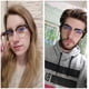 thumbnail image 4 of Gafas unisex estilo nerd con protección para los ojos, con bloqueo de radiación y montura semi-abierta, 4 of 6