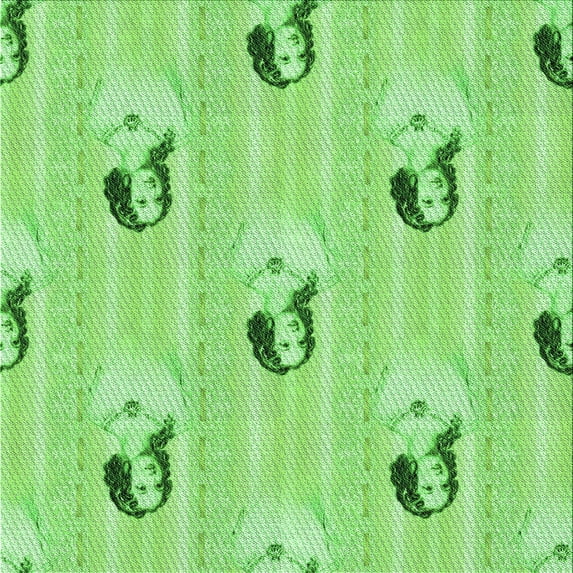 Ahgly Company Machine Washable Indoor Square Transitional Emerald Green Area Rugs, 6' Square