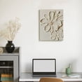 thumbnail image 5 of White Textured Flower Canvas Wall Art, Neutral Floral Abstract Print, Modern Minimalist Flower Artwork, Black and White Botanical Wall Decor for Living Room Bedroom, 5 of 7