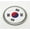 Metal Bezel, variant on Flag of South Korea | 3D Domed CAR Emblem Badge Sticker Chrome Metal Round Bezel
